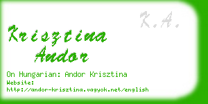 krisztina andor business card